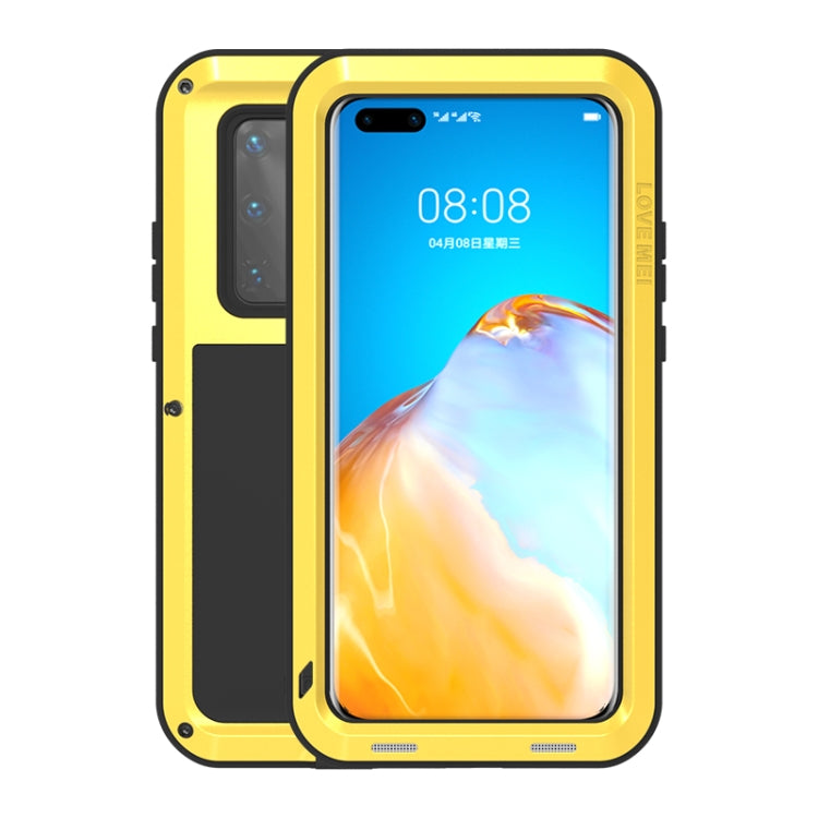 Shockproof waterproof phone case with yellow frame and dark rear cover