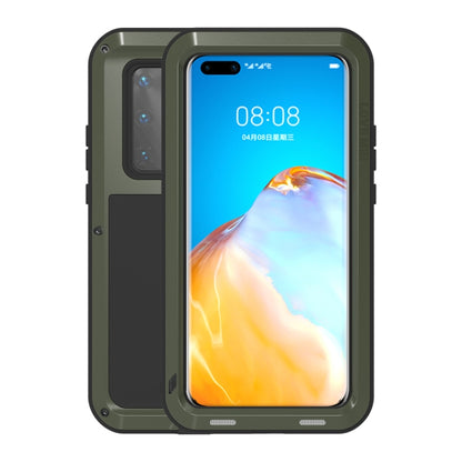 Shockproof waterproof phone case, dark olive metal frame with clear front window