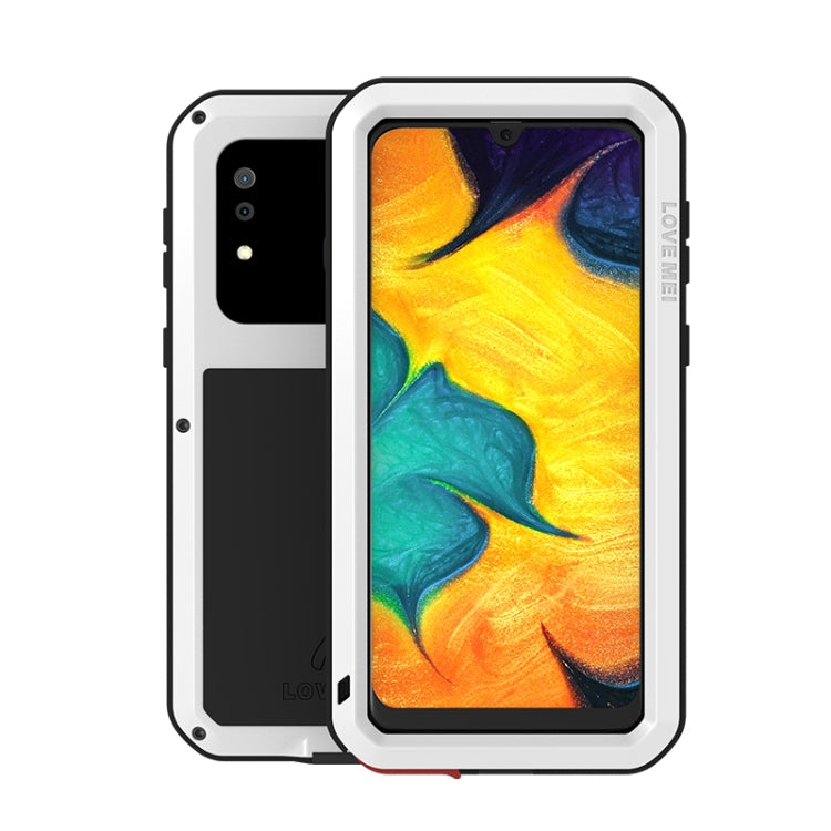Shockproof waterproof phone case, white metal frame with hinged front cover