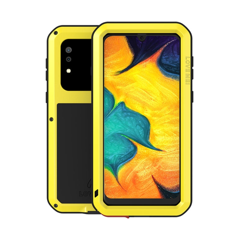 Yellow rugged phone case with back shell and clear front cover
