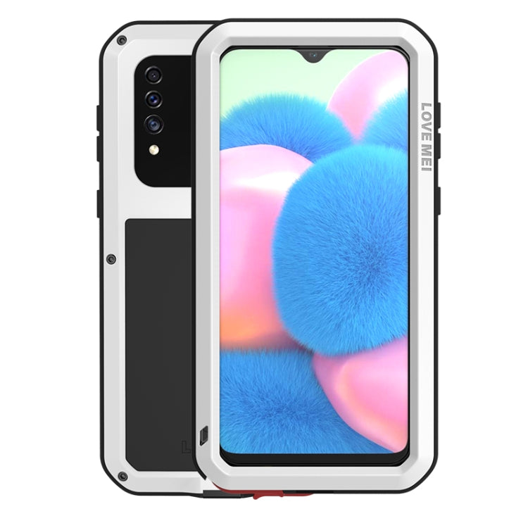 Shockproof waterproof phone case, white metal frame with clear front window
