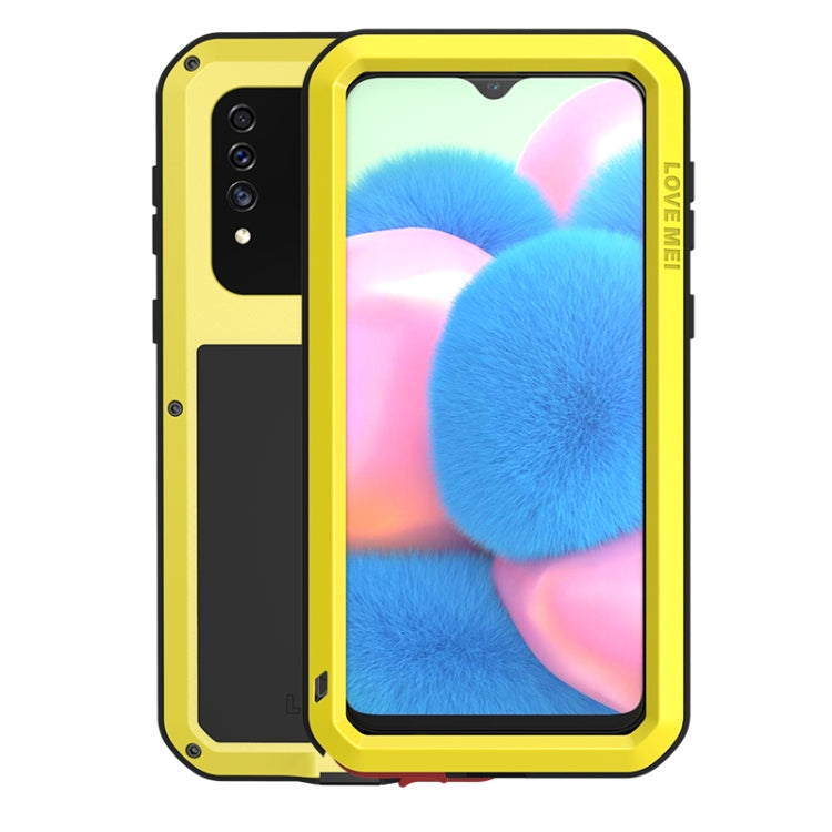 Yellow rugged phone case with back shell and clear front cover