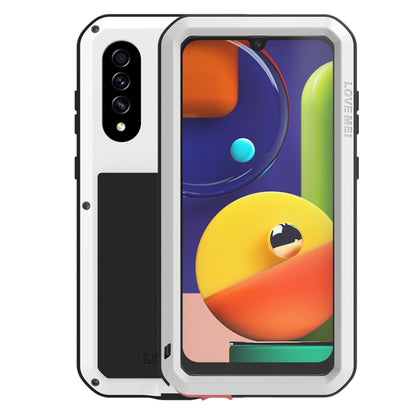 Shockproof waterproof phone case, white metal frame with hinged cover