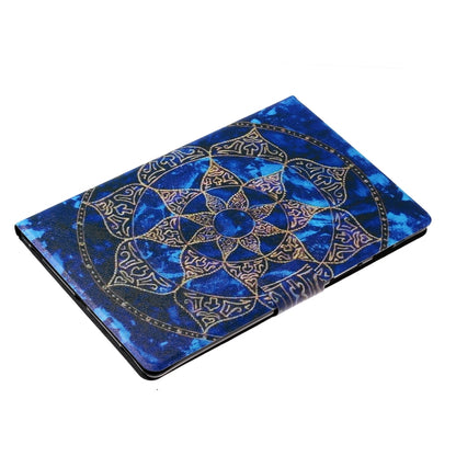 Blue mandala patterned tablet folio case with horizontal flip cover