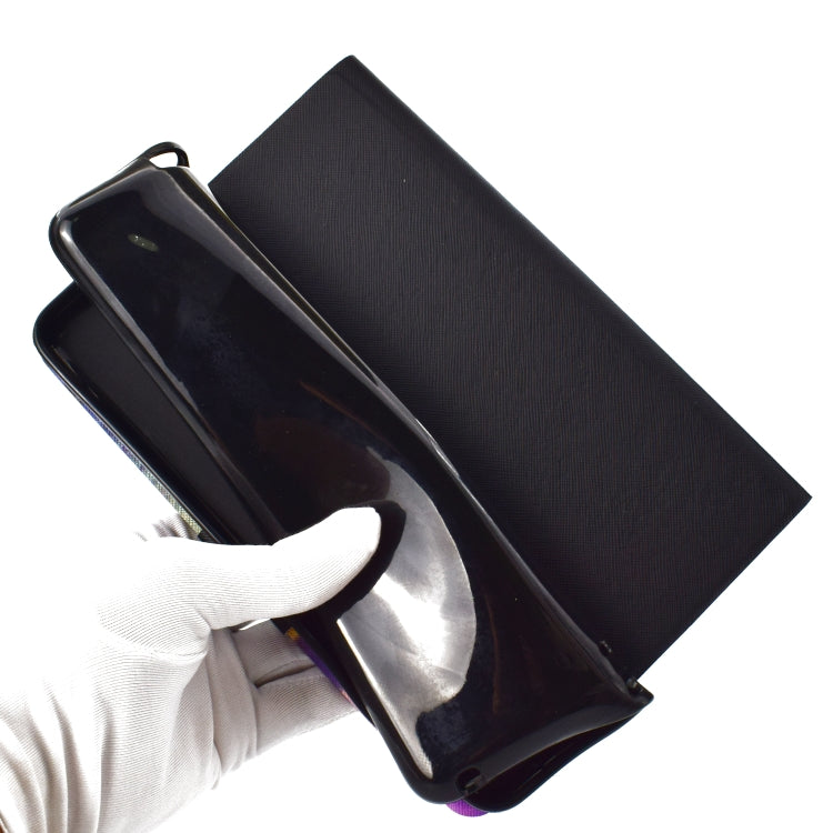 Black leather-style tablet case side view with inner screen cover