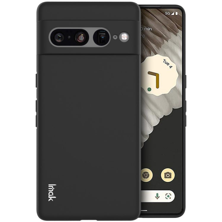 Shockproof frosted TPU phone case in black, with camera cutouts and raised screen lip