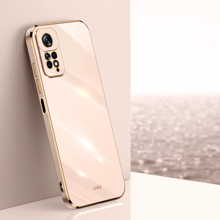 Electroplate TPU phone case, light pink with gold trim and camera cutouts