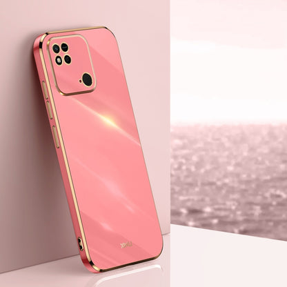 Hawthorn red TPU phone case with gold-tone straight edges, camera cutouts, and rim