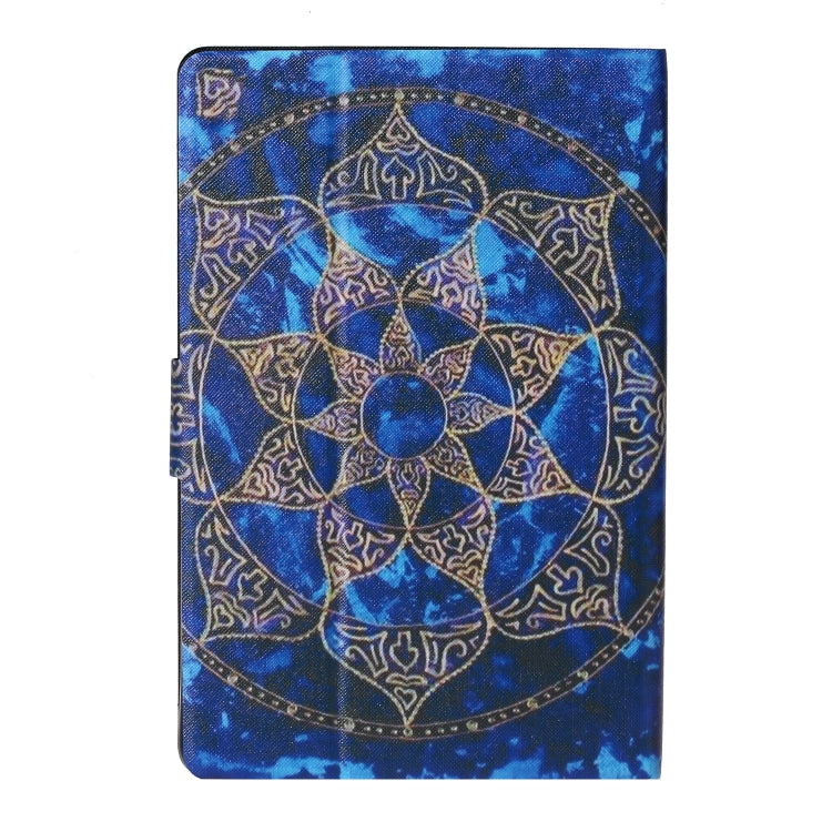 Blue mandala tablet folio case front, horizontal flip cover and holder for 7–10 in