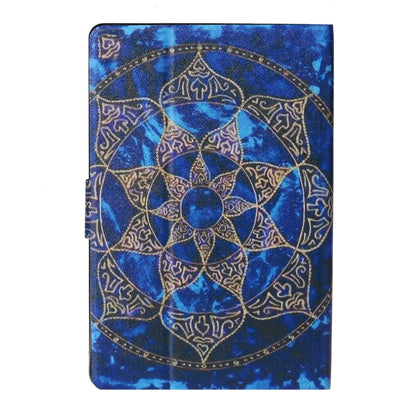 Blue mandala tablet folio case front, horizontal flip cover and holder for 7–10 in