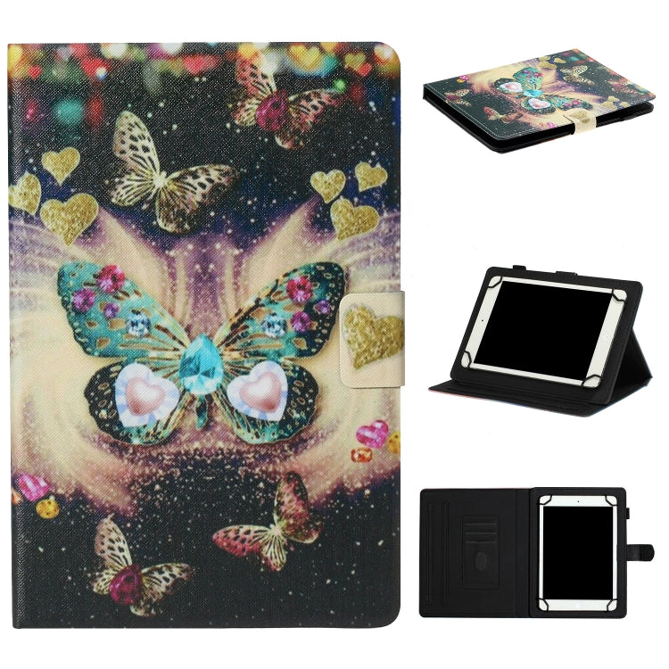 Butterfly tablet folio case with horizontal flip cover, card slot, and holder for 7–10 in
