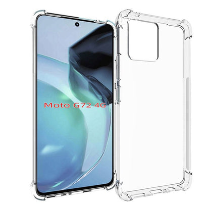 Clear TPU phone case with shockproof bumper and raised bezel for Moto G72 4G