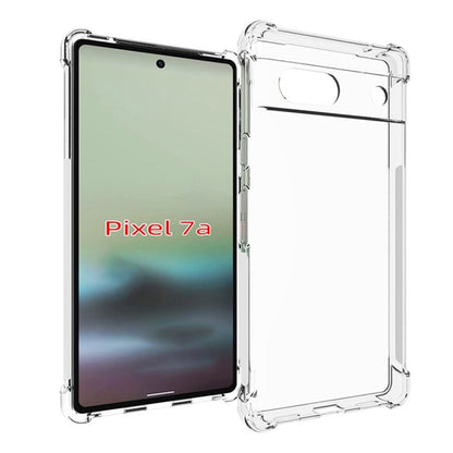 Clear TPU phone case with raised edges and camera cutout for Google Pixel 7a
