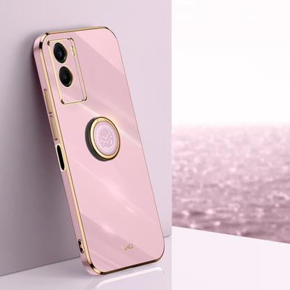 XINLI Straight Edge 6D Electroplate TPU Phone Case with Ring Holder, For vivo Y55s 5G, For vivo Z5x, For vivo Y33s, For vivo Y51 2020 December