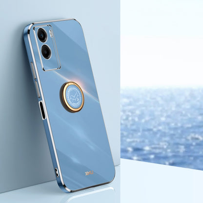 XINLI Straight Edge 6D Electroplate TPU Phone Case with Ring Holder, For vivo Y55s 5G, For vivo Z5x, For vivo Y33s, For vivo Y51 2020 December