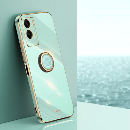 XINLI Straight Edge 6D Electroplate TPU Phone Case with Ring Holder, For vivo Y55s 5G, For vivo Z5x, For vivo Y33s, For vivo Y51 2020 December