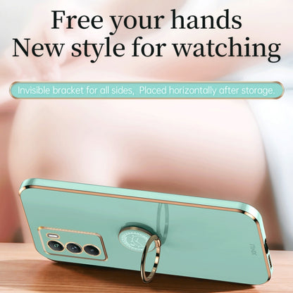 XINLI Straight Edge 6D Electroplate TPU Phone Case with Ring Holder, For vivo Y55s 5G, For vivo Z5x, For vivo Y33s, For vivo Y51 2020 December