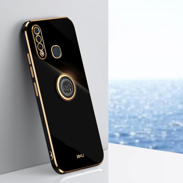 XINLI Straight Edge 6D Electroplate TPU Phone Case with Ring Holder, For vivo Y55s 5G, For vivo Z5x, For vivo Y33s, For vivo Y51 2020 December