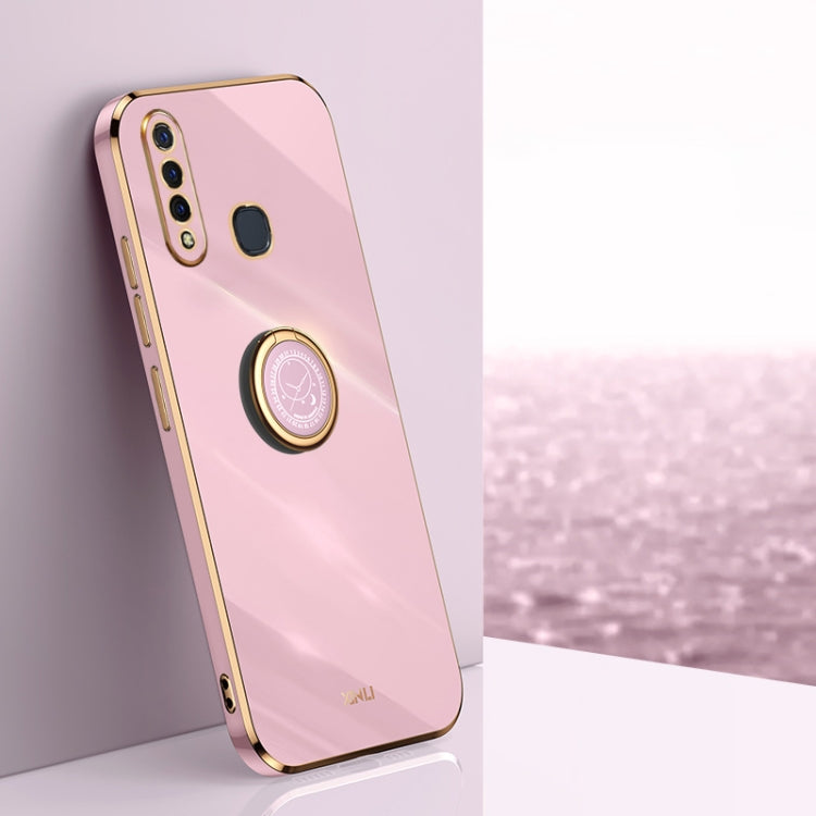 XINLI Straight Edge 6D Electroplate TPU Phone Case with Ring Holder, For vivo Y55s 5G, For vivo Z5x, For vivo Y33s, For vivo Y51 2020 December