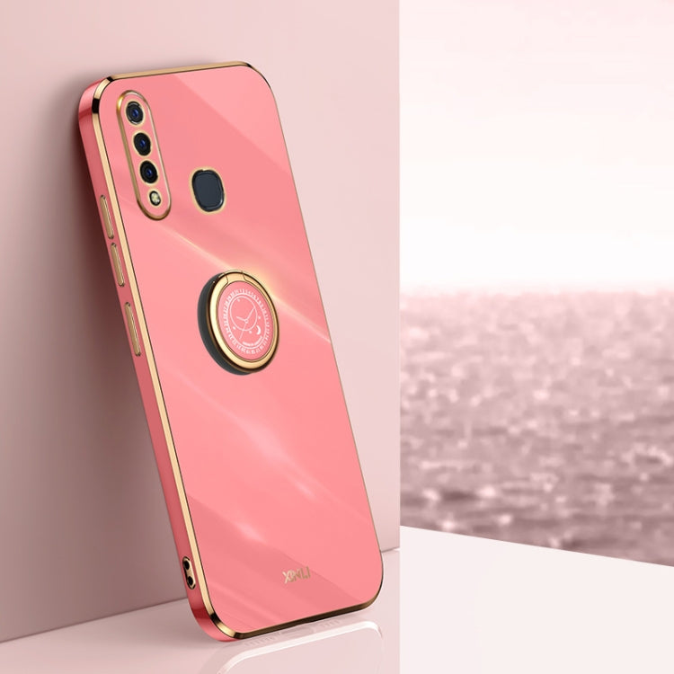 XINLI Straight Edge 6D Electroplate TPU Phone Case with Ring Holder, For vivo Y55s 5G, For vivo Z5x, For vivo Y33s, For vivo Y51 2020 December