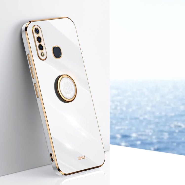 XINLI Straight Edge 6D Electroplate TPU Phone Case with Ring Holder, For vivo Y55s 5G, For vivo Z5x, For vivo Y33s, For vivo Y51 2020 December