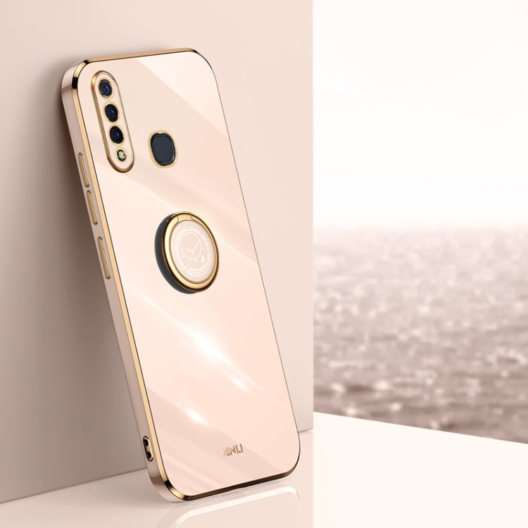 XINLI Straight Edge 6D Electroplate TPU Phone Case with Ring Holder, For vivo Y55s 5G, For vivo Z5x, For vivo Y33s, For vivo Y51 2020 December