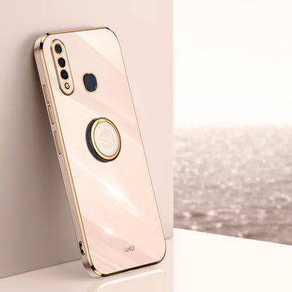 XINLI Straight Edge 6D Electroplate TPU Phone Case with Ring Holder, For vivo Y55s 5G, For vivo Z5x, For vivo Y33s, For vivo Y51 2020 December