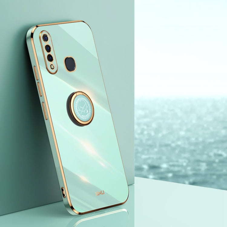 XINLI Straight Edge 6D Electroplate TPU Phone Case with Ring Holder, For vivo Y55s 5G, For vivo Z5x, For vivo Y33s, For vivo Y51 2020 December