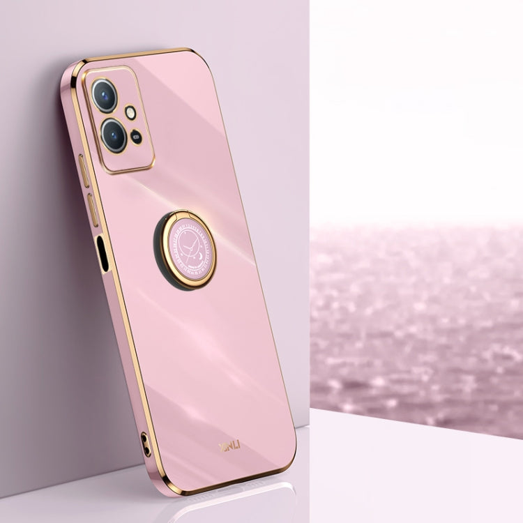 XINLI Straight Edge 6D Electroplate TPU Phone Case with Ring Holder, For vivo Y55s 5G, For vivo Z5x, For vivo Y33s, For vivo Y51 2020 December