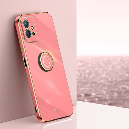 XINLI Straight Edge 6D Electroplate TPU Phone Case with Ring Holder, For vivo Y55s 5G, For vivo Z5x, For vivo Y33s, For vivo Y51 2020 December