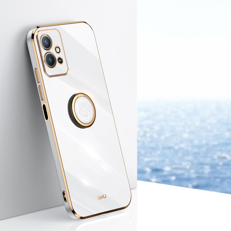 XINLI Straight Edge 6D Electroplate TPU Phone Case with Ring Holder, For vivo Y55s 5G, For vivo Z5x, For vivo Y33s, For vivo Y51 2020 December