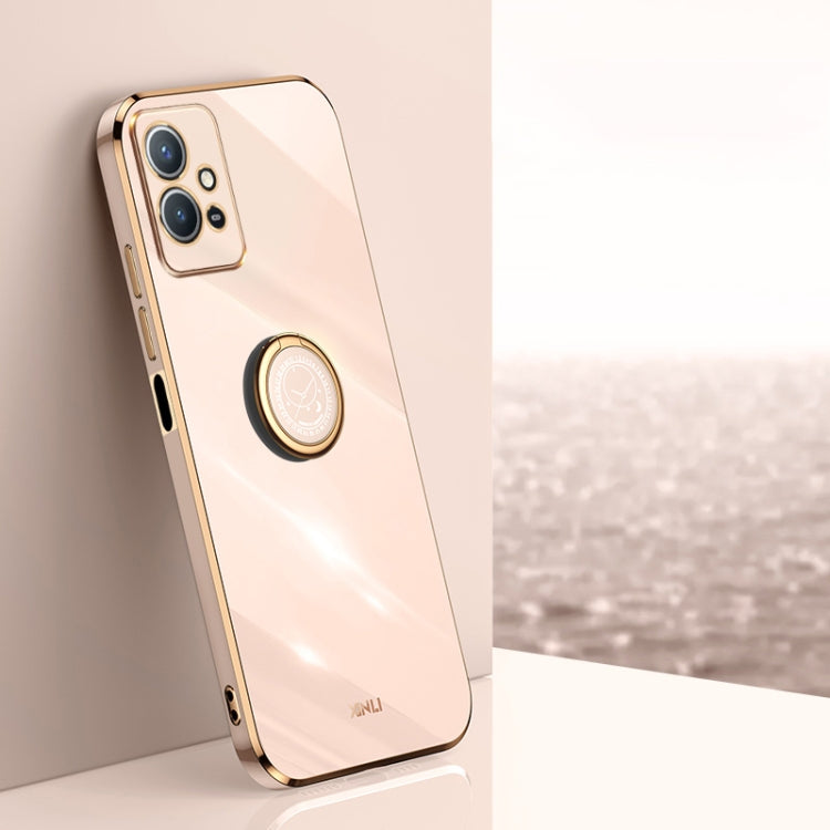 XINLI Straight Edge 6D Electroplate TPU Phone Case with Ring Holder, For vivo Y55s 5G, For vivo Z5x, For vivo Y33s, For vivo Y51 2020 December