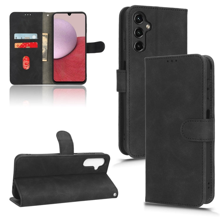 Black flip leather phone case with magnetic closure and stand cover, card slots inside