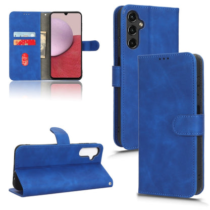 Blue flip leather phone case with magnetic closure, card slot pocket, and stand cover