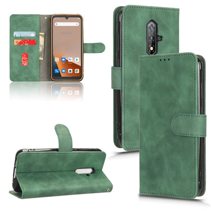 Green leather-style wallet flip phone case with card slots and protected camera area