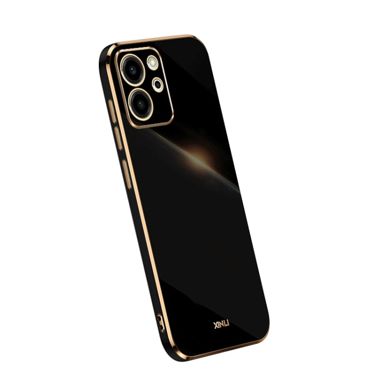 Glossy TPU phone case with electroplated edge, dark black, dual camera cutouts