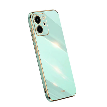 Glossy TPU phone case with electroplated edge, seafoam teal, dual camera cutouts