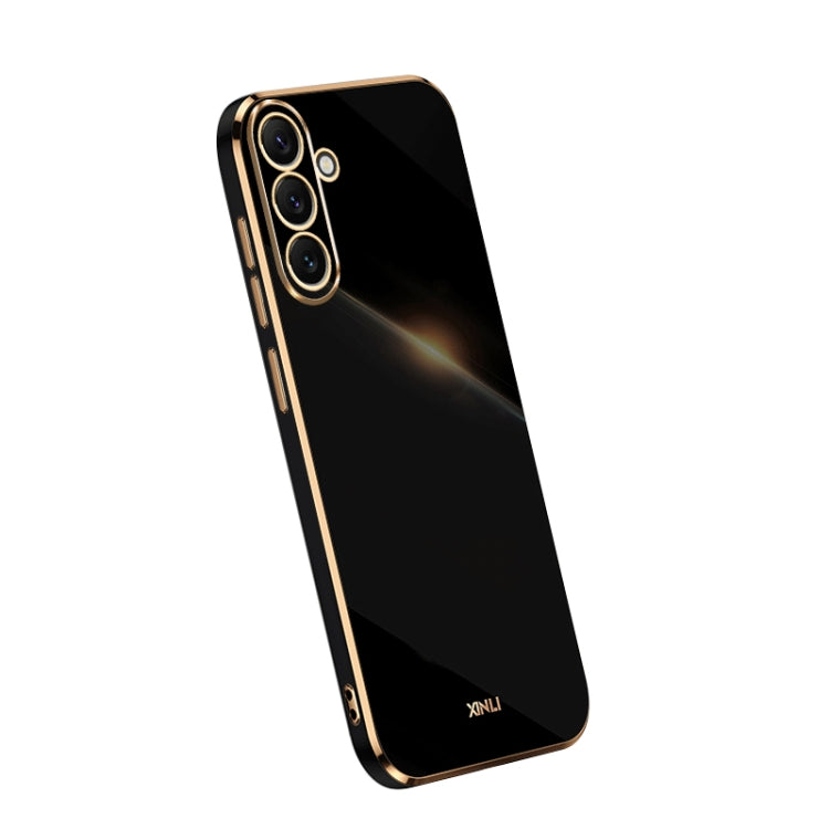 Black TPU phone case with electroplated straight edges and camera cutouts