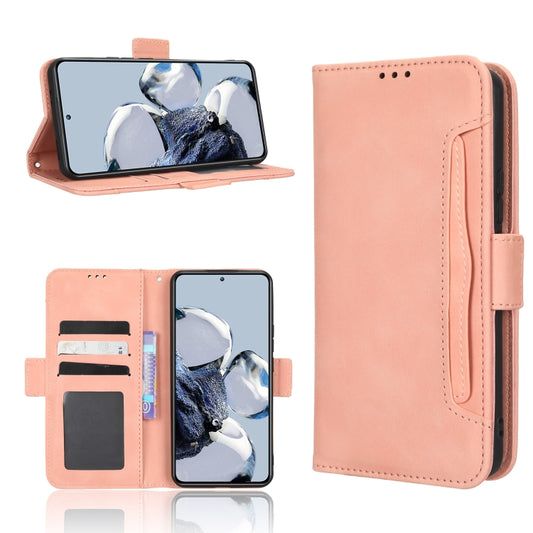 Pink leather phone case with card slots and flip cover for touchscreen phone
