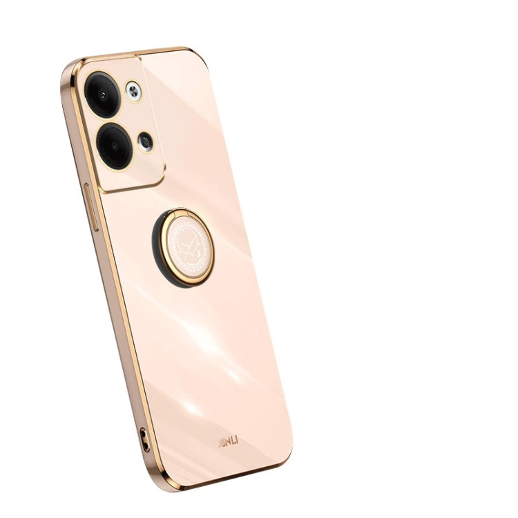 Pink TPU phone case with ring holder and camera cutouts