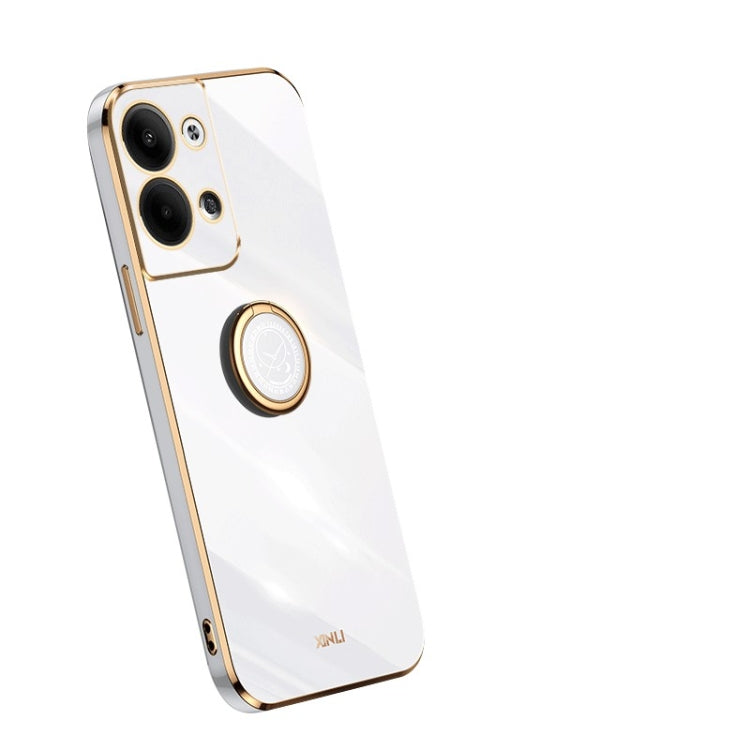 White TPU phone case with ring holder and camera cutouts