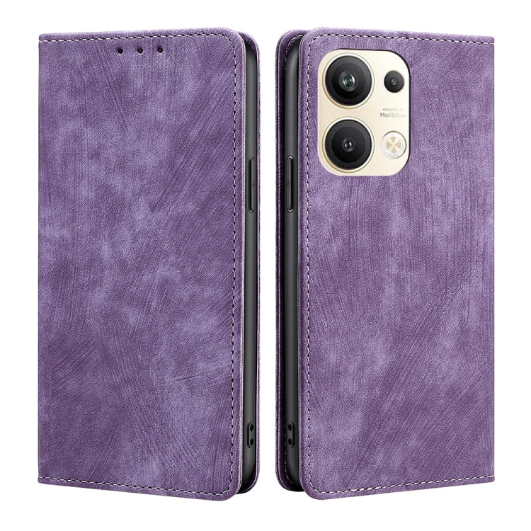 RFID Anti-theft Brush Magnetic Leather Phone Case, For OPPO Reno9 5G / Reno9 Pro 5G, For OPPO Reno9 Pro+ 5G, For Realme 10 Pro 5G, For Realme 10 Pro+ 5G, For vivo X90 Pro 5G
