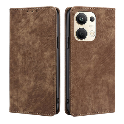 RFID Anti-theft Brush Magnetic Leather Phone Case, For OPPO Reno9 5G / Reno9 Pro 5G, For OPPO Reno9 Pro+ 5G, For Realme 10 Pro 5G, For Realme 10 Pro+ 5G, For vivo X90 Pro 5G