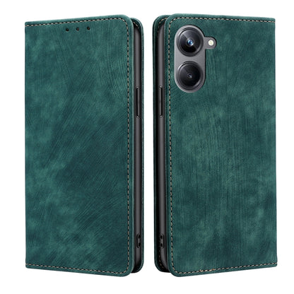 RFID Anti-theft Brush Magnetic Leather Phone Case, For OPPO Reno9 5G / Reno9 Pro 5G, For OPPO Reno9 Pro+ 5G, For Realme 10 Pro 5G, For Realme 10 Pro+ 5G, For vivo X90 Pro 5G
