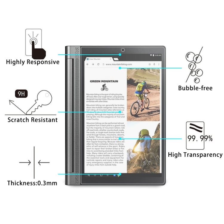Tempered glass screen protector film for Lenovo Yoga Tab3 Pro-X90Y 10.1, bubble-free