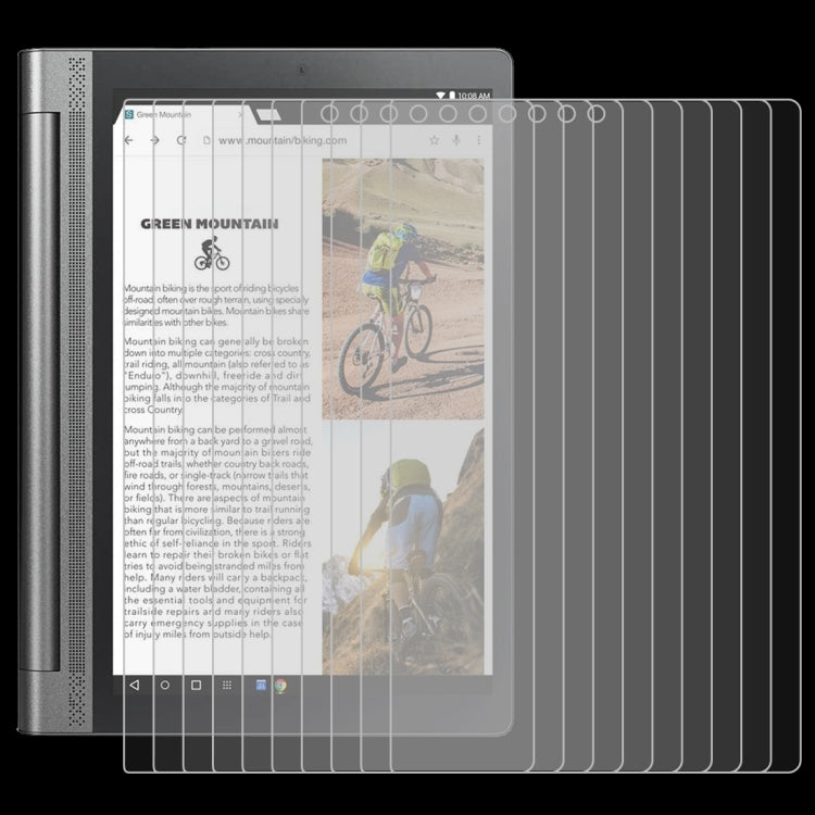 Tempered glass screen protector film set overlay on Lenovo Yoga Tab3 Pro-X90Y 10.1