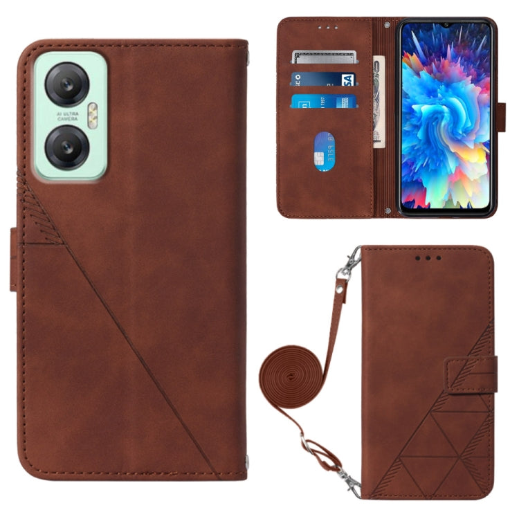 Crossbody 3D Embossed Flip Leather Phone Case, For BLU View 2 2020/2022, For Infinix Hot 20 4G, For Infinix Hot 20 5G, For Infinix Hot 20 Play, For Infinix Hot 20S/20 Pro, For Infinix Smart 7