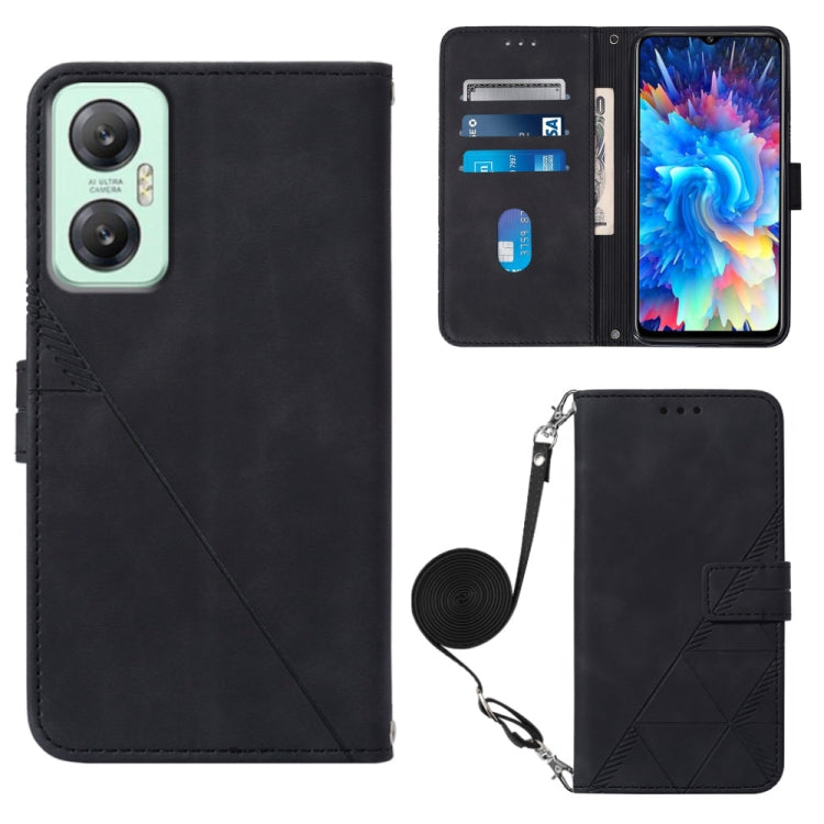 Crossbody 3D Embossed Flip Leather Phone Case, For BLU View 2 2020/2022, For Infinix Hot 20 4G, For Infinix Hot 20 5G, For Infinix Hot 20 Play, For Infinix Hot 20S/20 Pro, For Infinix Smart 7