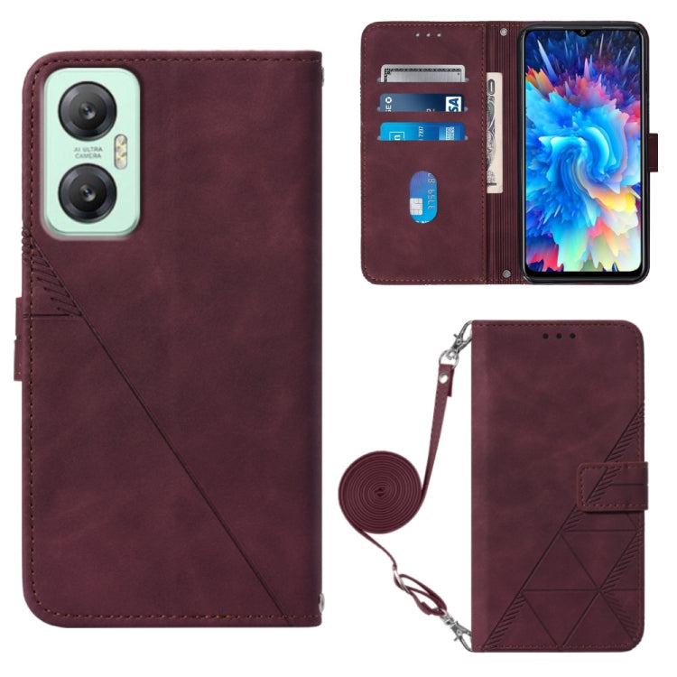 Crossbody 3D Embossed Flip Leather Phone Case, For BLU View 2 2020/2022, For Infinix Hot 20 4G, For Infinix Hot 20 5G, For Infinix Hot 20 Play, For Infinix Hot 20S/20 Pro, For Infinix Smart 7