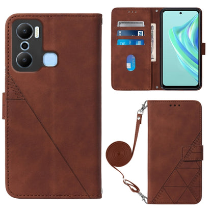 Crossbody 3D Embossed Flip Leather Phone Case, For BLU View 2 2020/2022, For Infinix Hot 20 4G, For Infinix Hot 20 5G, For Infinix Hot 20 Play, For Infinix Hot 20S/20 Pro, For Infinix Smart 7